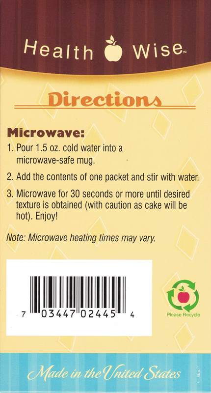 Best By 09 2026; Mug Cake Chocolate Dessert by Healthwise