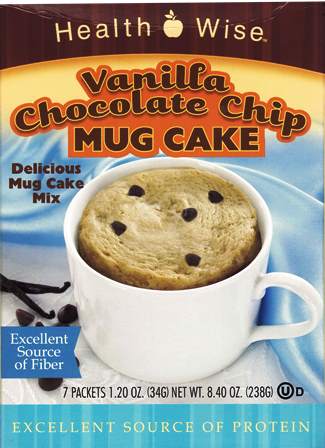 Best By 09 2025; Mug Cake Vanilla Chocolate Chip Dessert by Healthwise
