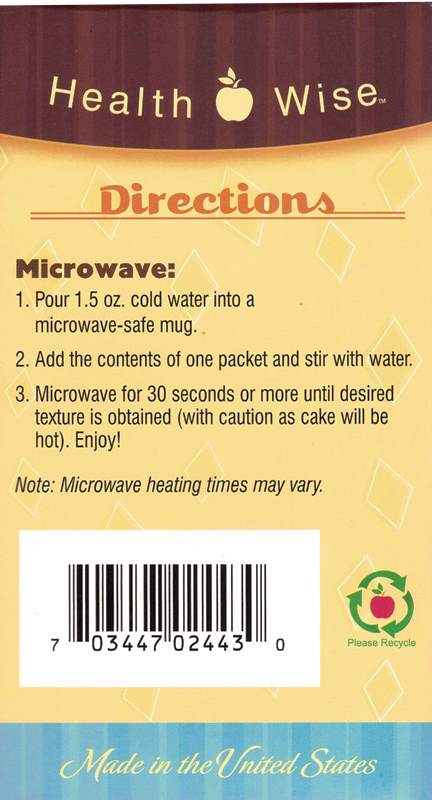 Best By 09 2025; Mug Cake Vanilla Chocolate Chip Dessert by Healthwise