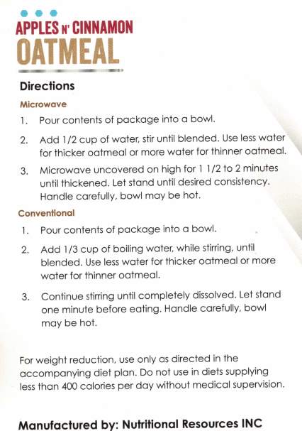 Oatmeal Apples & Cinnamon by Healthwise