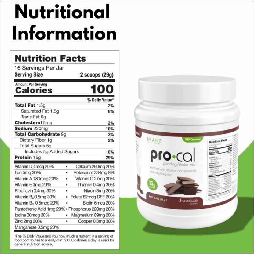 Canister; R Kane Pro Cal 100 Strawberry Pudding / Shake Mix (16 Servings/Jar)