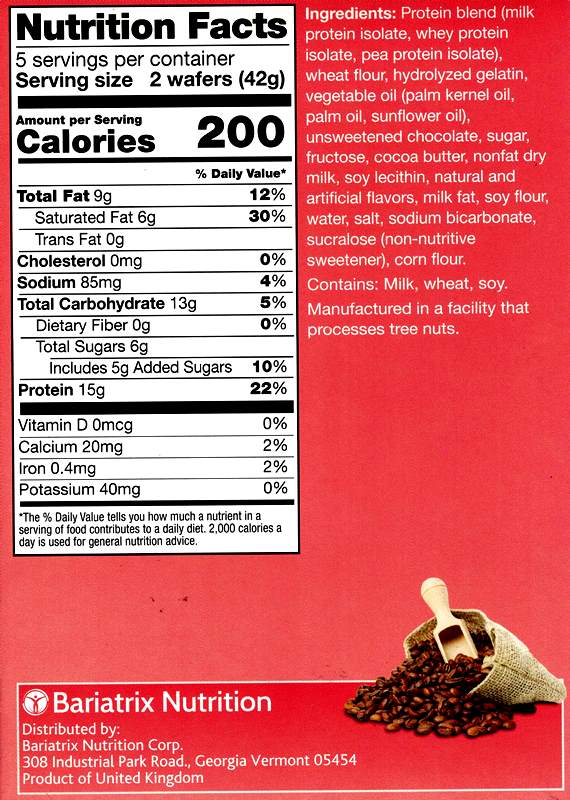 Best By 11 2025; Wafers Proti Square Mocha by Bariatrix