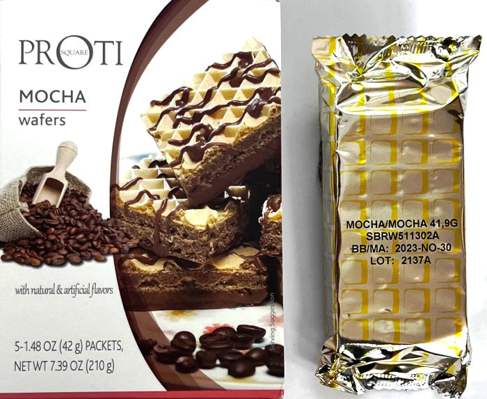 Best By 11 2025; Wafers Proti Square Mocha by Bariatrix