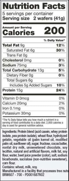 Best By 01 2026; Wafers Raspberry by Bariatrix