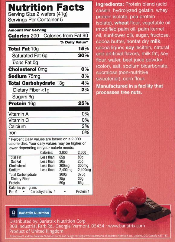 Best By 01 2026; Wafers Raspberry by Bariatrix