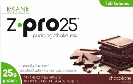 R Kane Z Pro25 Chocolate Pudding / Shake / Smoothie Mix (14 Serving Packets)