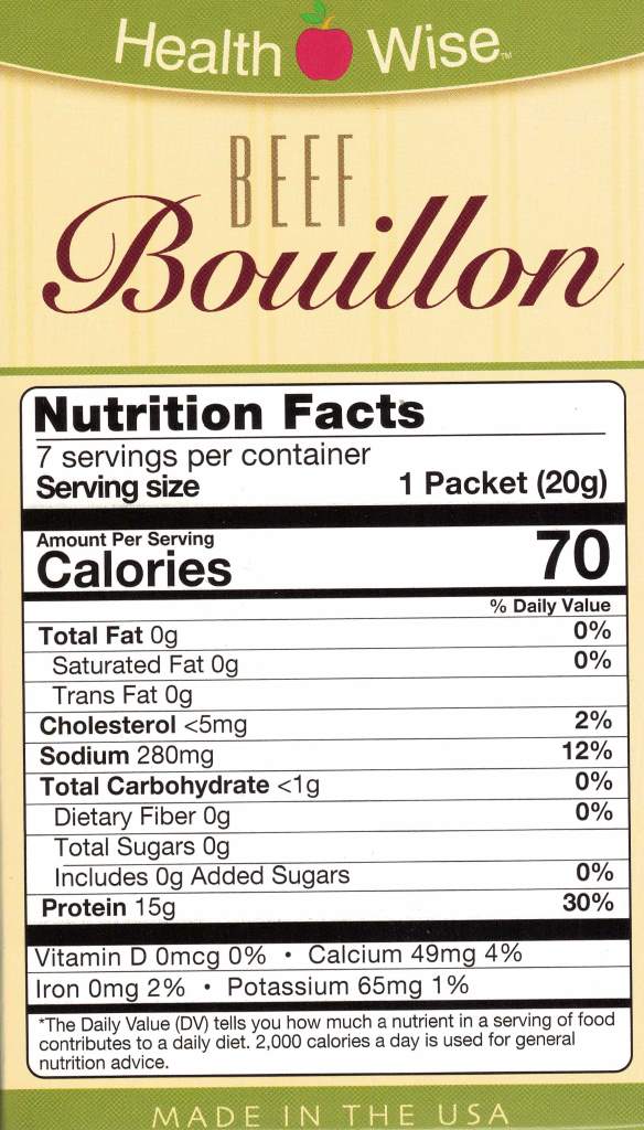 Best By 12 2025; Soup Beef Bouillon by Healthwise