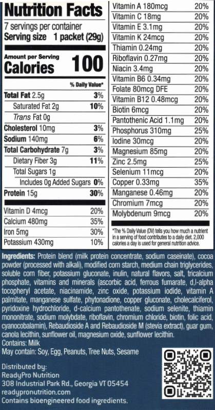 readyPro Advanced Protein Formulations Choco Luxe Shake Pudding Mix