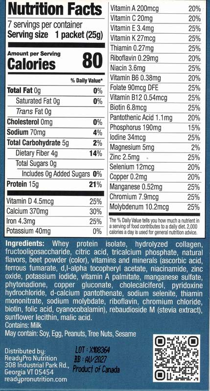 readyPro Advanced Protein Formulations Lemon Razzy Drink Mix