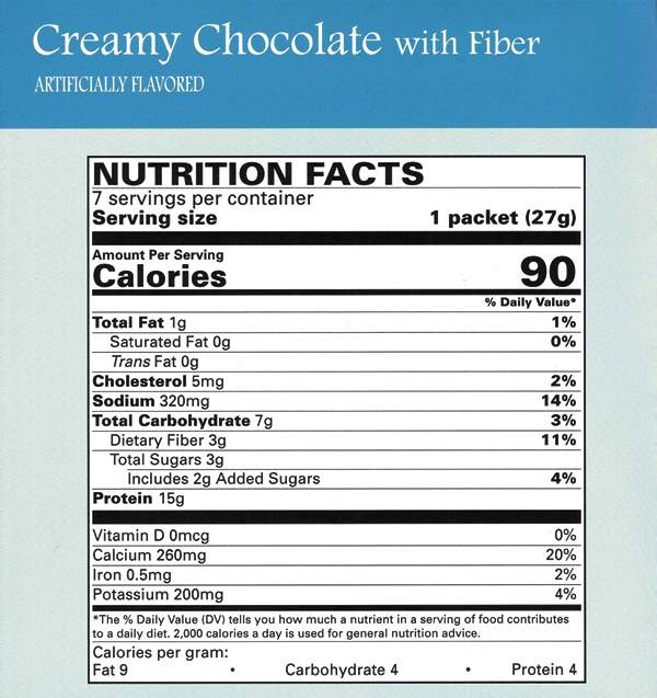 Creamy Chocolate with Fiber, Aspartame Free, Pudding & Shake by Robard