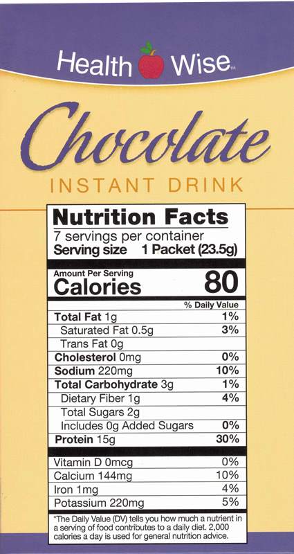 Chocolate High Protein Instant Drink by Healthwise