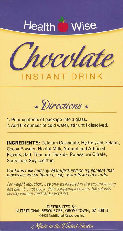 Chocolate High Protein Instant Drink by Healthwise