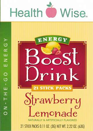 Boost Energy Drink Strawberry Lemonade Flavor by Healthwise