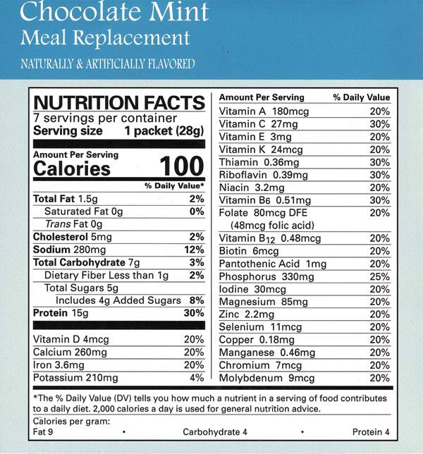 Chocolate Mint Meal Replacement Pudding & Shake by Robard