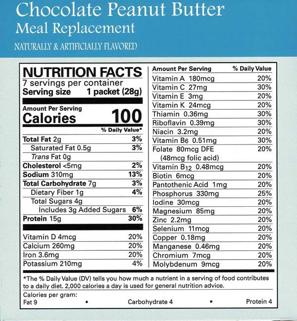 Chocolate Peanut Butter Meal Replacement Shake or Pudding by Robard