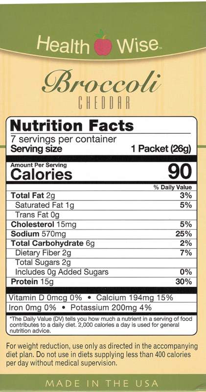 Soup High Protein Broccoli Cheddar by Healthwise