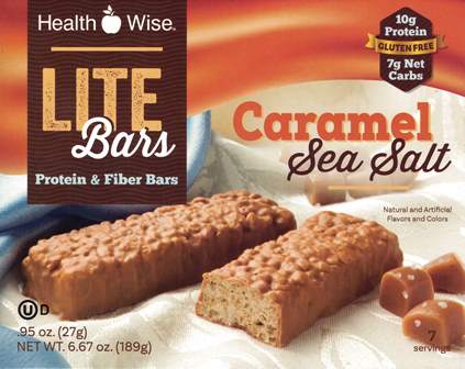 BARS, Lite Caramel Sea Salt Bars by Healthwise