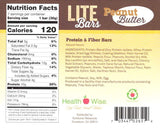 Best By 11 2024; BARS, Peanut Butter Lite Bars by Healthwise