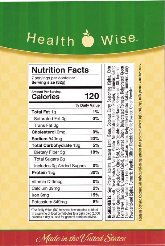 Best By 11 2024; Vegan Lentil Curry by Healthwise