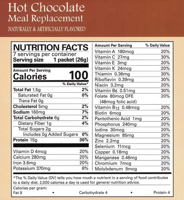 Hot Chocolate Meal Replacement by Robard