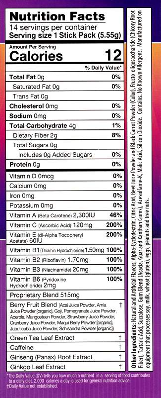 Meta Fuel Berry Thermogenic Antioxidant Multivitamin Herbal Food by Healthwise (14 Serv)