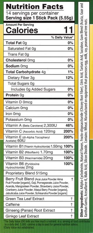 Meta Fuel Lemon Lime Thermogenic Antioxidant Multivitamin Herbal Food by Healthwise (14 Srv)