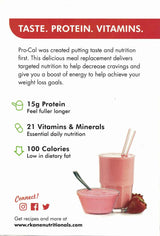 R Kane Pro Cal 100 Strawberry Pudding / Shake Mix