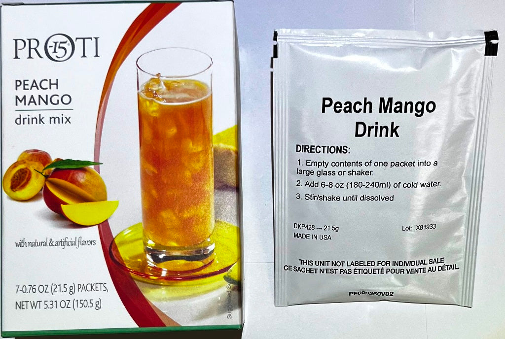Mango Powder Mix Fruit Drink, Proti 15 Peach Mango Drink Mix by Bariatrix ...