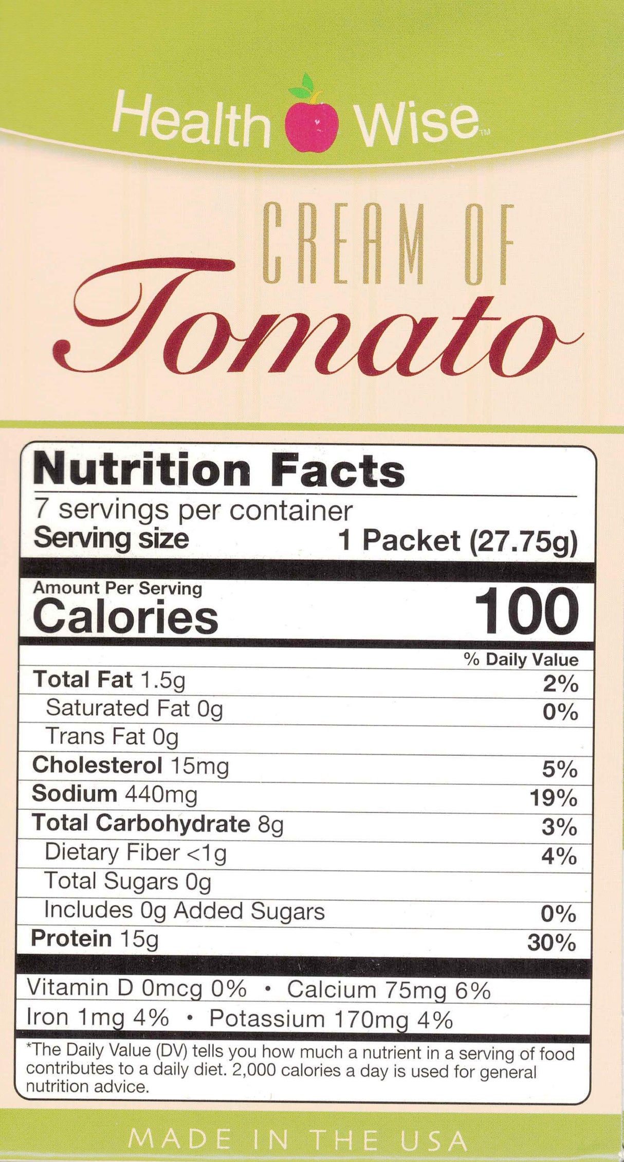 Soup Cream of Tomato By Healthwise