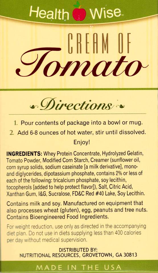 Soup Cream of Tomato By Healthwise