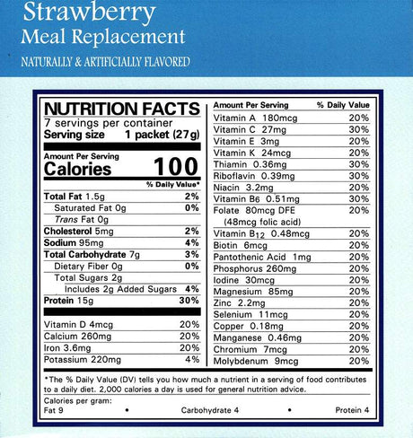 Strawberry Meal Replacement Mix, Aspartame Free, Shake or Pudding by Robard