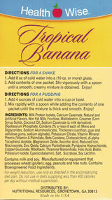 Tropical Banana Shake or Pudding By Healthwise