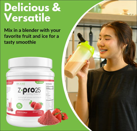 Z Pro 25 Strawberry Pudding / Shake / Smoothie Mix (16 Serving Canister) by R Kane