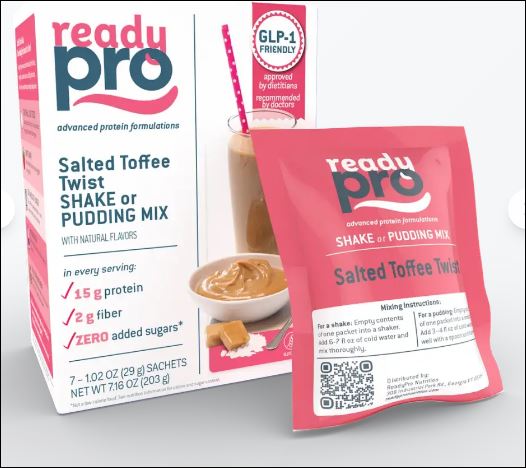 readyPro Advanced Protein Formulations Salted Toffee Twist Shake Pudding Mix
