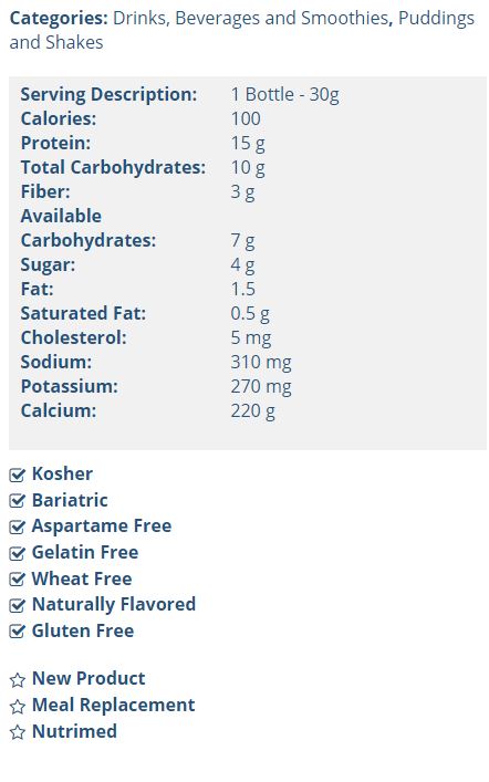 Bottle Chocolate Salted Caramel, Meal Replacement Shake by Robard