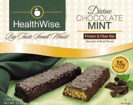 BARS Divine Chocolate Mint Crisp High Protein & Fiber by Healthwise