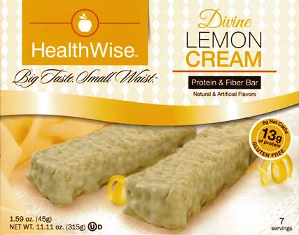 BARS, Divine Lemon Cream High Protein & Fiber Bar by Healthwise