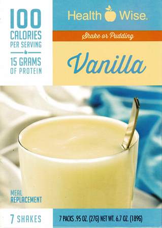 Healthwise 100 Calorie Vanilla Shake or Pudding, Meal Replacement