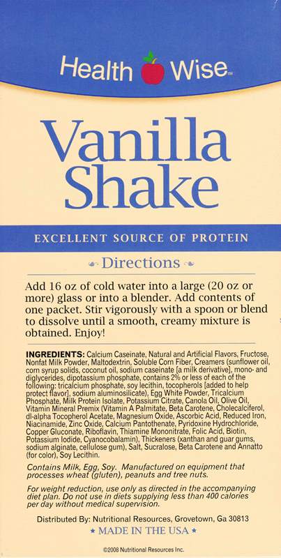 Healthwise 35g Protein Vanilla Meal Replacement Shake