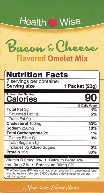 Omelet Bacon and Cheese Flavored Mix by Healthwise