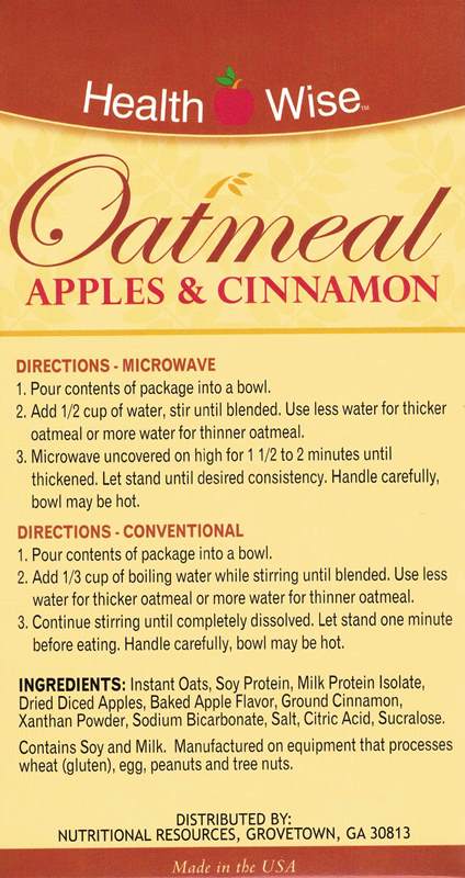 Oatmeal Apples & Cinnamon by Healthwise