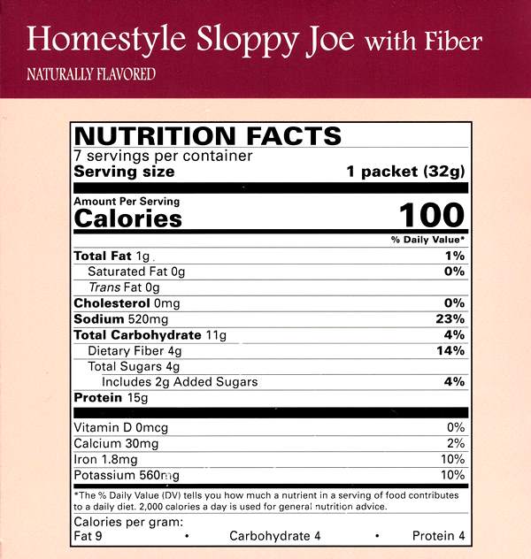 Homestyle Sloppy Joe with Fiber by Robard