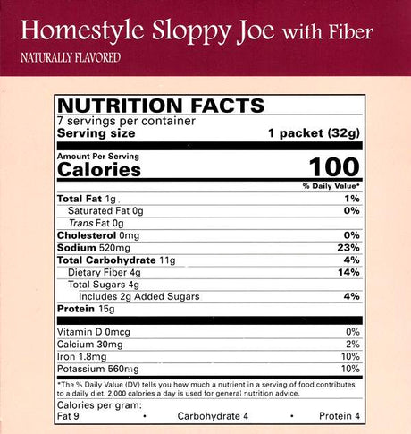 Homestyle Sloppy Joe with Fiber by Robard