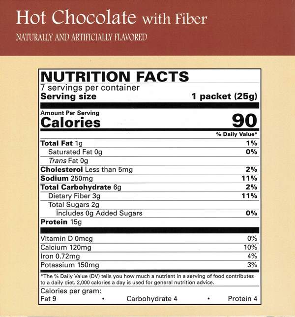 Best By 10 2024; Hot Chocolate with Fiber Aspartame Free by Robard